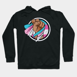 Fight for Trans Rights // Protest Fist with Transgender Flag Hoodie